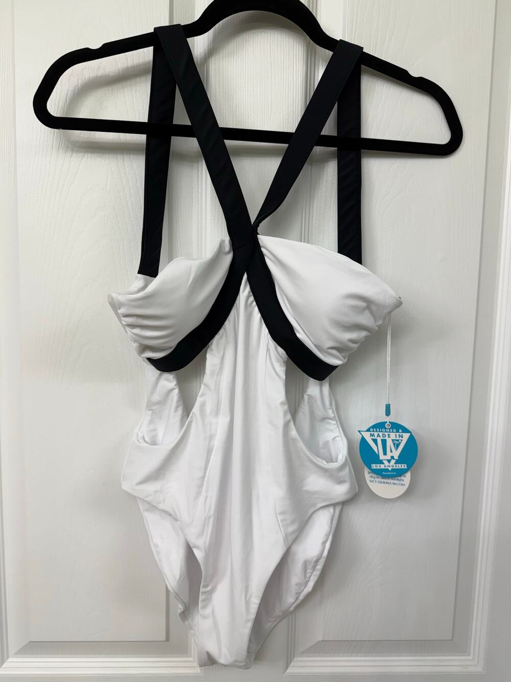 WET Veruschka One piece white swimsuit black cut out sides $188 nwt small